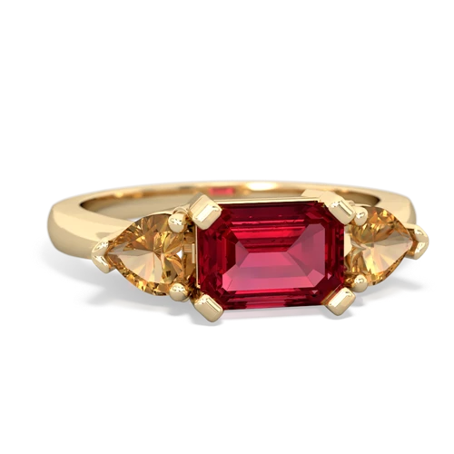 lab ruby-citrine timeless ring