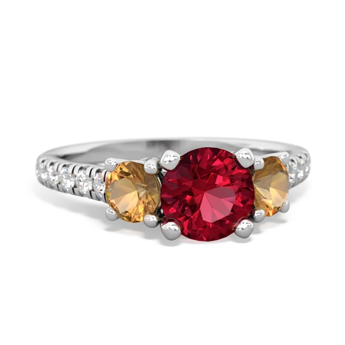 lab ruby-citrine trellis pave ring