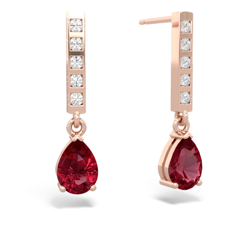 Lab Ruby Drop Lab Created Ruby earrings Earrings