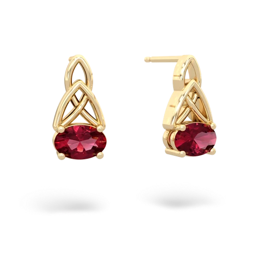 Lab Ruby Celtic Trinity Knot Lab Created Ruby earrings Earrings