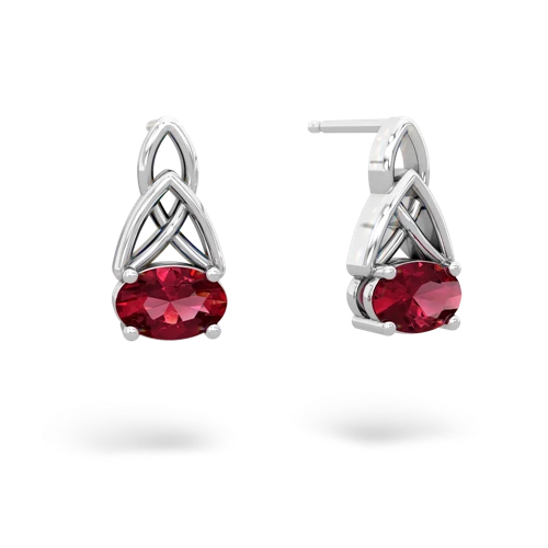 lab ruby filligree earrings