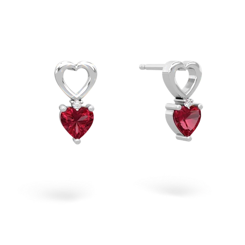 Lab Ruby Hearts and Hearts Lab Created Ruby earrings Earrings