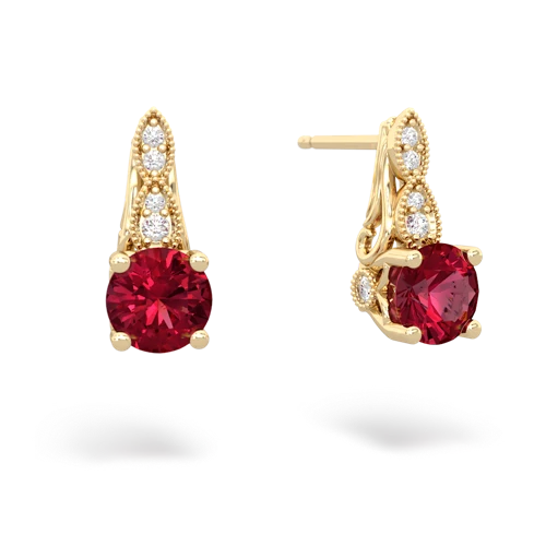 Lab Ruby Antique Elegance Lab Created Ruby earrings Earrings