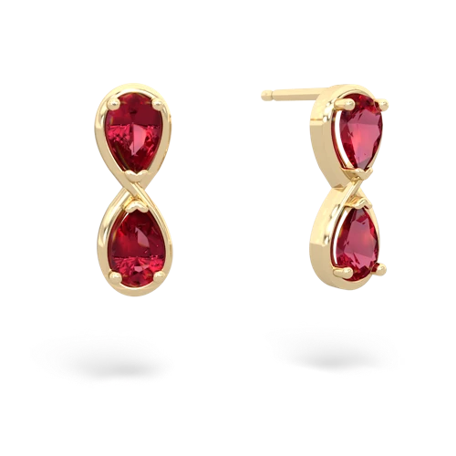 lab ruby infinity earrings