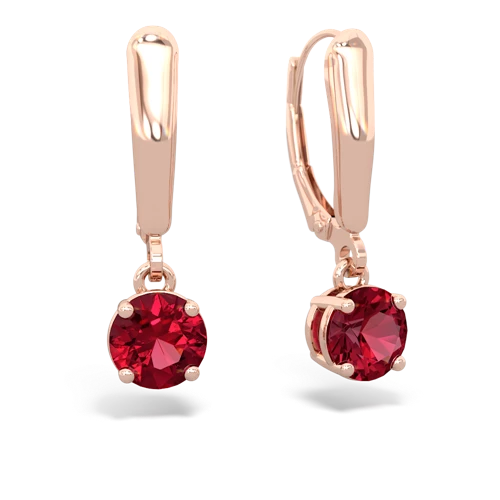 lab ruby lever-back earrings