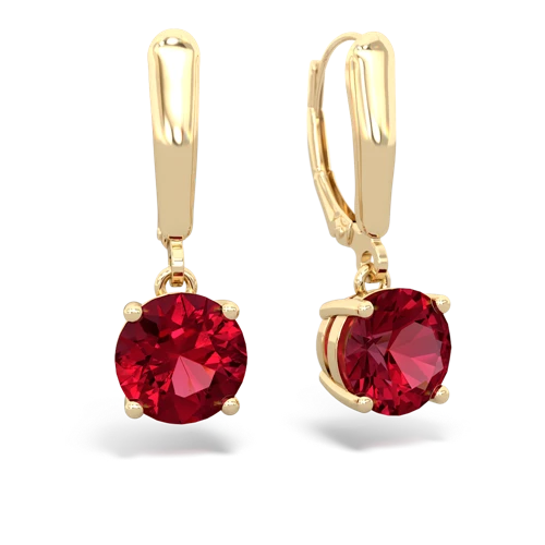 lab ruby lever-back earrings