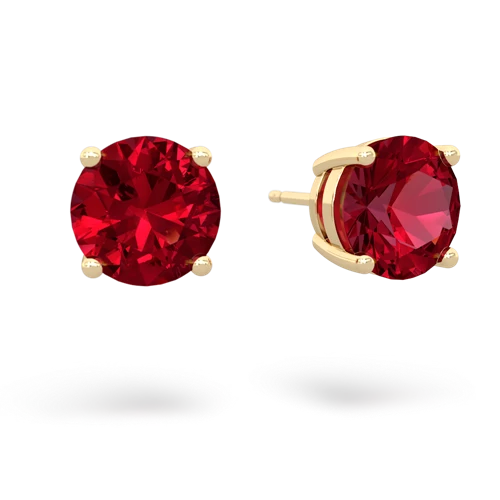 lab ruby round-stud earrings