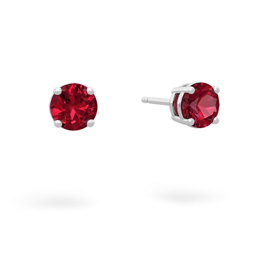 lab ruby stud earrings