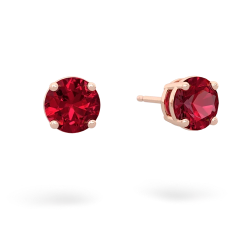 Lab Ruby Round Stud Lab Created Ruby earrings Earrings