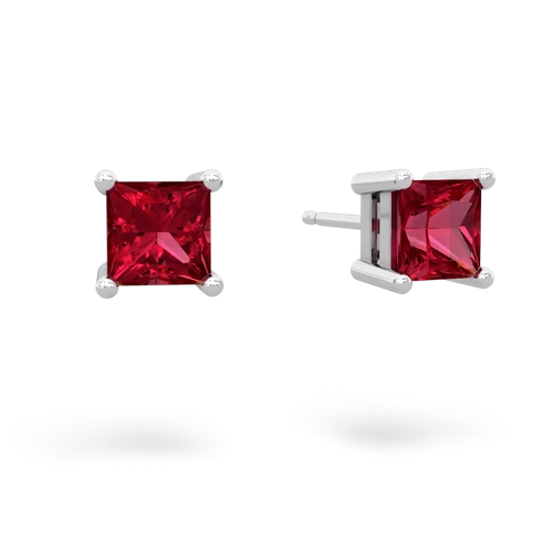 lab ruby stud earrings