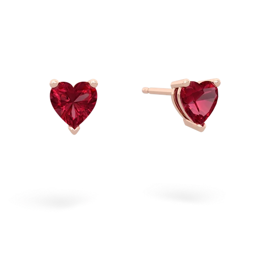 Lab Ruby Heart Stud Lab Created Ruby earrings Earrings
