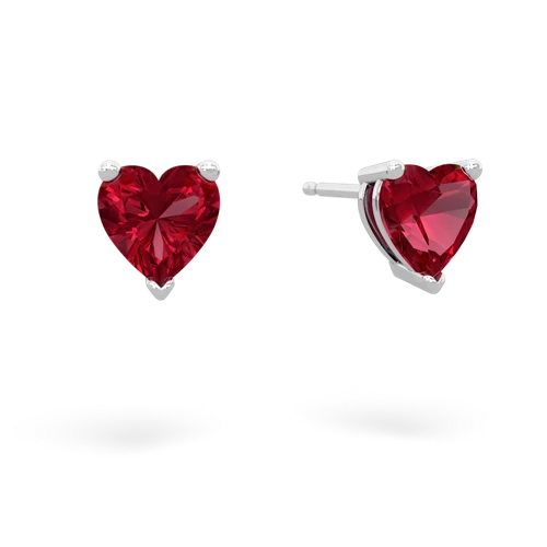 Lab Ruby Heart Stud Lab Created Ruby earrings Earrings
