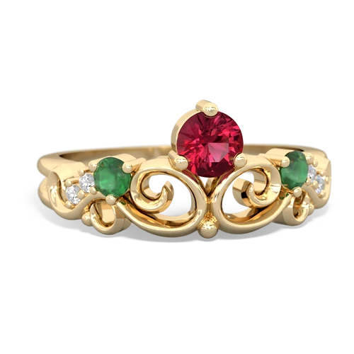 lab ruby-emerald crown keepsake ring