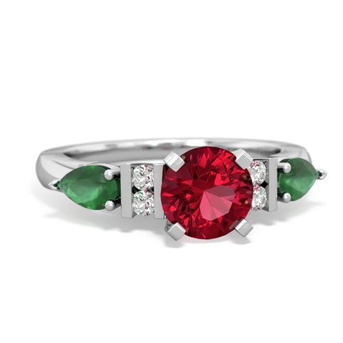 lab ruby-emerald engagement ring