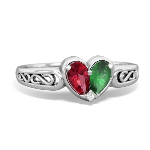 lab ruby-emerald filligree ring