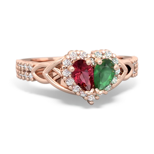 lab ruby-emerald keepsake engagement ring