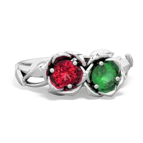 lab ruby-emerald roses ring