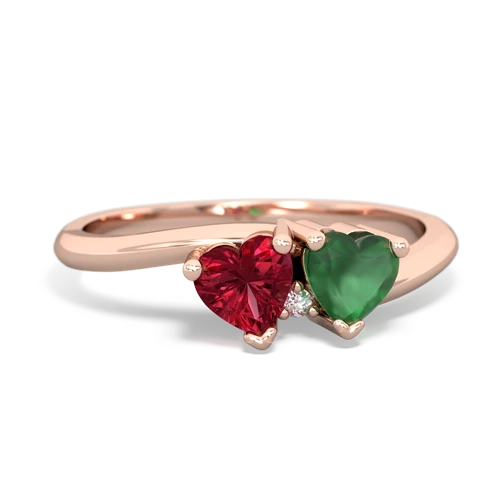 lab ruby-emerald sweethearts promise ring