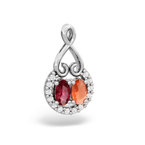 lab ruby-fire opal love nest pendant