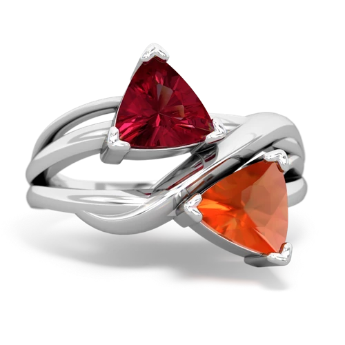 lab ruby-fire opal filligree ring