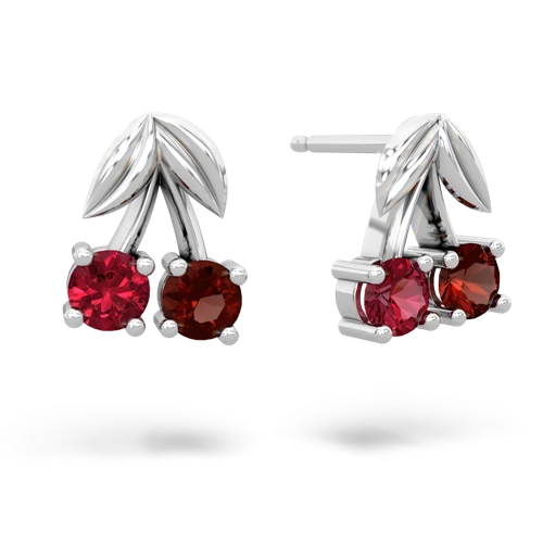 lab ruby-garnet cherries earrings
