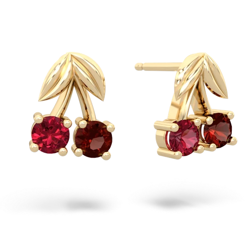 lab ruby-garnet cherries earrings