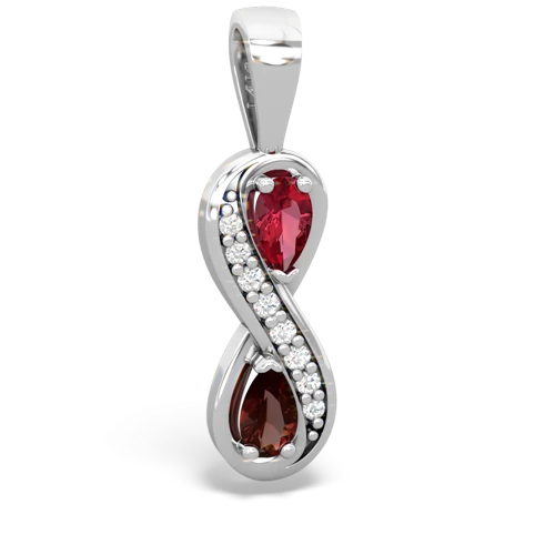Lab Ruby Lab Created Ruby with Genuine Garnet Keepsake Infinity pendant Pendant
