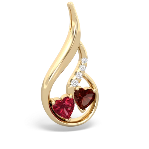 lab ruby-garnet keepsake swirl pendant