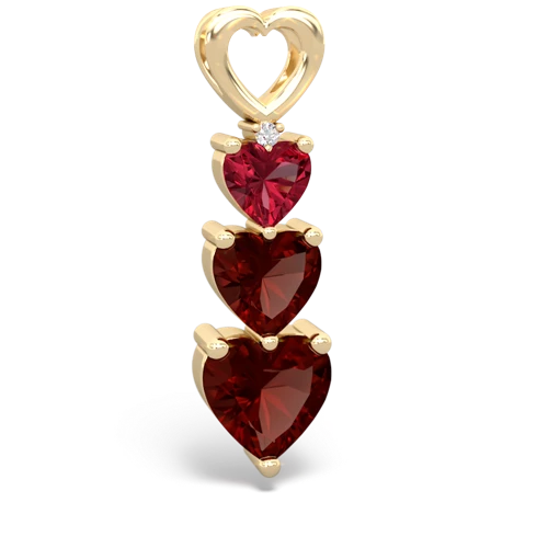 Lab Ruby Lab Created Ruby with Genuine Garnet and Genuine Swiss Blue Topaz Past Present Future pendant Pendant