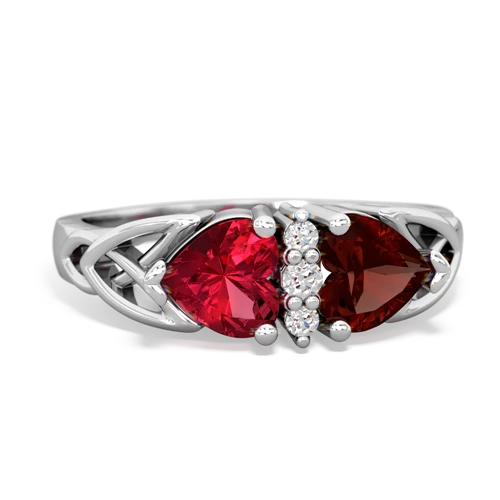 lab ruby-garnet celtic ring