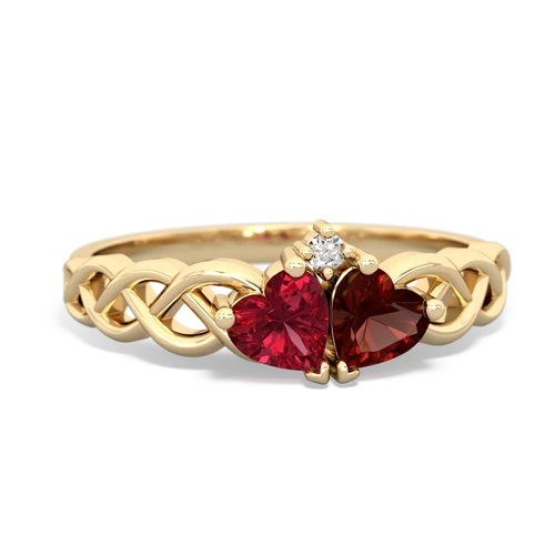 lab ruby-garnet celtic braid ring