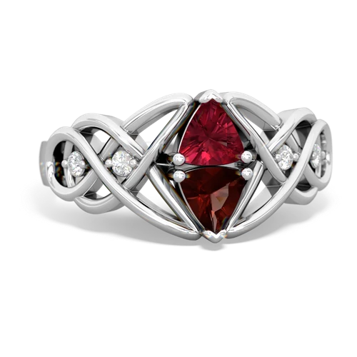 lab ruby-garnet celtic knot ring