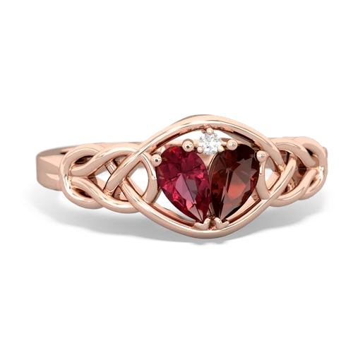 lab ruby-garnet celtic knot ring