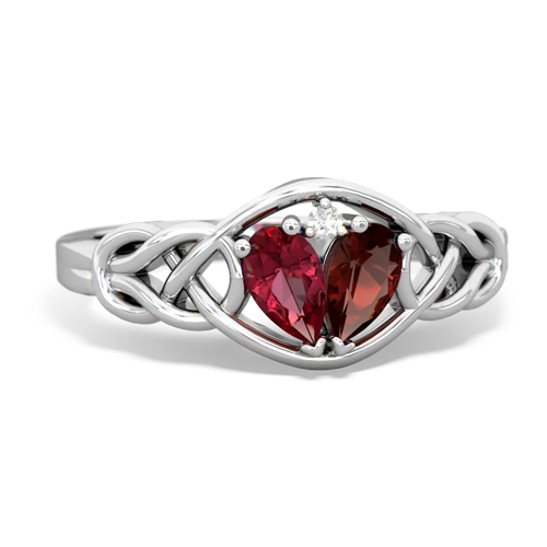lab ruby-garnet celtic knot ring