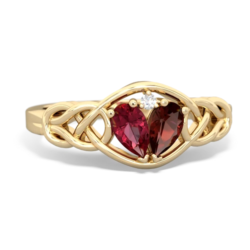 lab ruby-garnet celtic knot ring