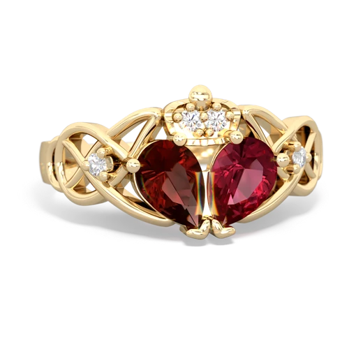 lab ruby-garnet claddagh ring