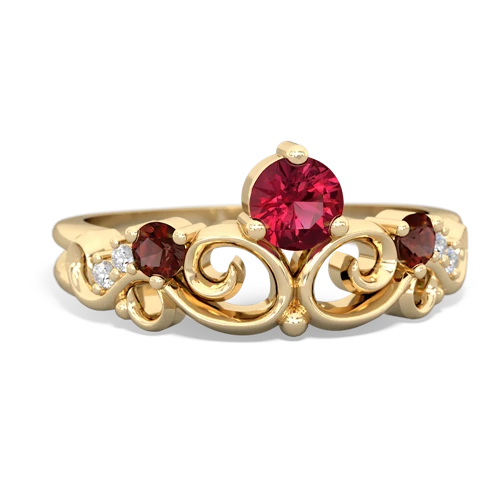 lab ruby-garnet crown keepsake ring