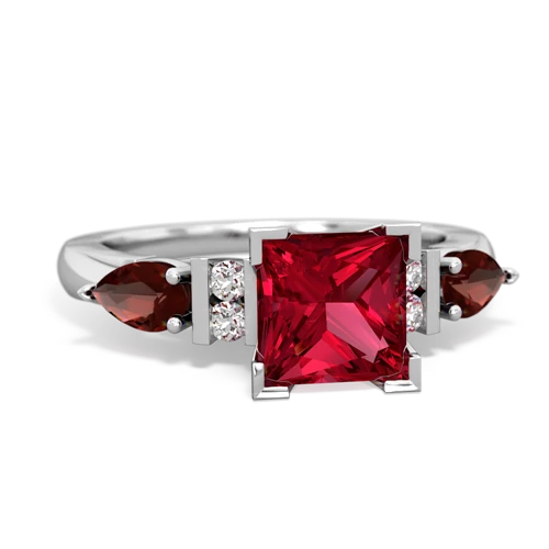 lab ruby-garnet engagement ring