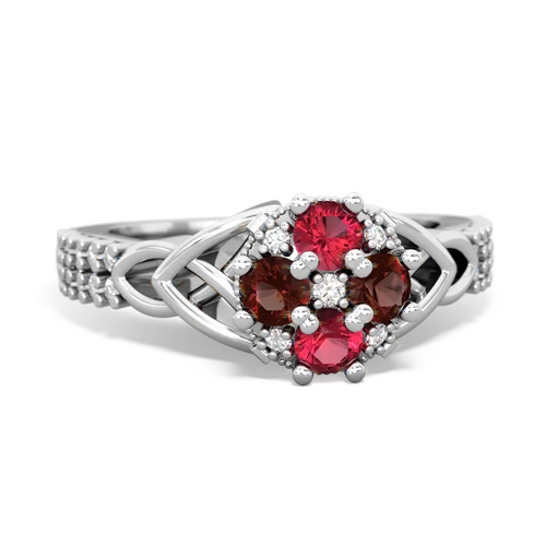 lab ruby-garnet engagement ring