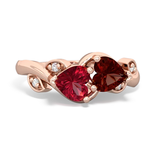 lab ruby-garnet floral keepsake ring