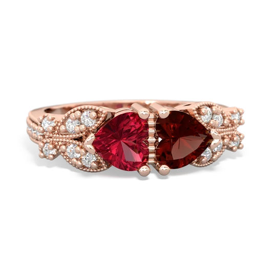 lab ruby-garnet keepsake butterfly ring