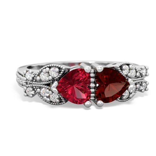 lab ruby-garnet keepsake butterfly ring