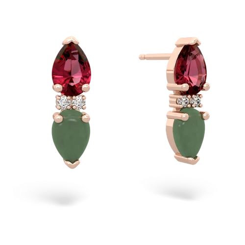 lab ruby-jade bowtie earrings