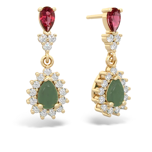 lab ruby-jade dangle earrings