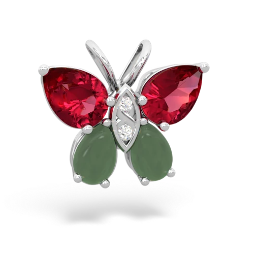 lab ruby-jade butterfly pendant