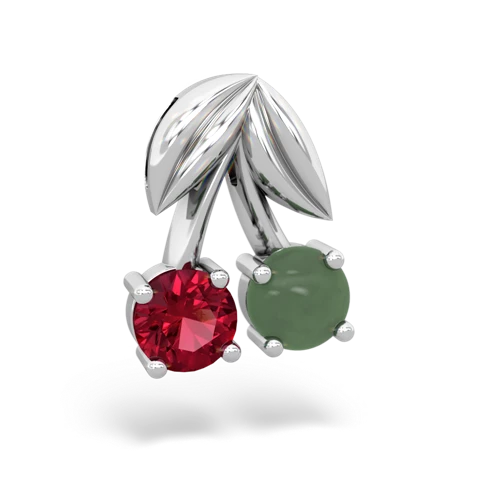 lab ruby-jade cherries pendant