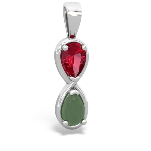 lab ruby-jade infinity pendant