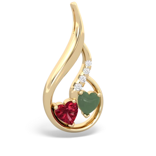 lab ruby-jade keepsake swirl pendant
