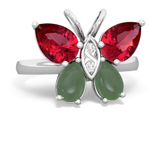 lab ruby-jade butterfly ring