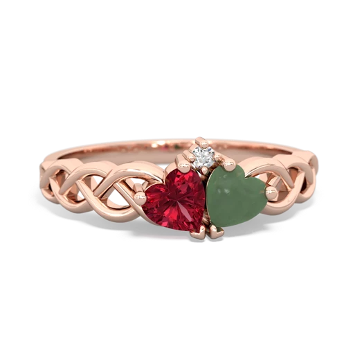 lab ruby-jade celtic braid ring